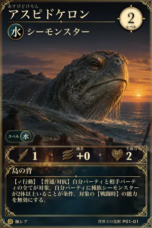 アスピドケロン（水・モンスター・レベル2・極レア）